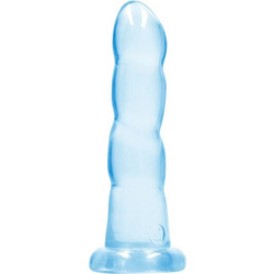 Shots RealRock Shots Non-Realistic Crystal Dildo με Βεντούζα 17cm Μπλε