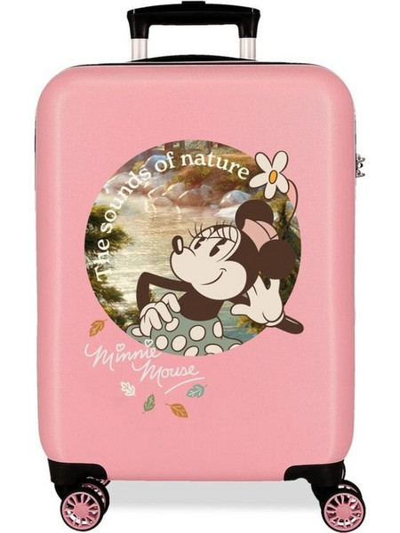 Joumma Minnie Mouse Nature Παιδική Βαλίτσα Καμπίνας 55x38x20cm με 4 Ρόδες Ροζ