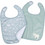 Baby To Love Tropic Σετ Αδιάβροχες Σαλιάρες από 100% Βαμβάκι με Αυτοκόλλητο 6m+ Πράσινο Mint Γαλάζια 2τμχ