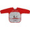 Interbaby Mangas Rojo Αδιάβροχη Σαλιάρα Ποδιά Πλαστική με Αυτοκόλλητο Τσέπη & Μανίκια Κόκκινη