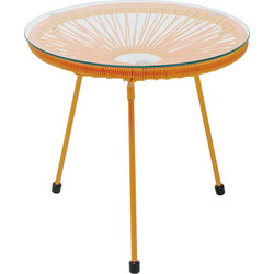 Kare Design Acapulco Στρογγυλό Τραπέζι Κήπου Μεταλλικό Πορτοκαλί 50x50cm KA-70975