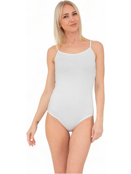 Nina Club Γυναικείο Κορμάκι Slip με Τιραντάκι Λευκό NC176
