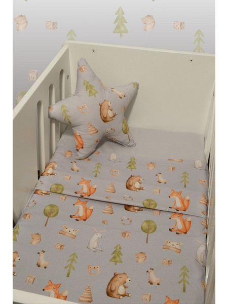 Baby Oliver Σετ Βρεφικά Σεντόνια Λίκνου / Καλαθούνας Βαμβακερά 75x110 Des 427 2τμχ