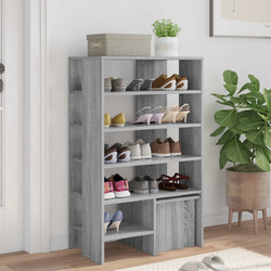 vidaXL Παπουτσοθήκη Μοριοσανίδας Γκρι M62xΠ35xΥ100cm 8000385