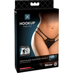 Pipedream Hookup Crotchless Pleasure Pearls Πρωκτική Σφήνα 9.4cm Μαύρη