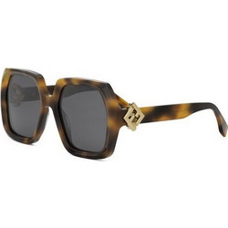 Fendi FE40139I 53A Γυναικεία Γυαλιά Ηλίου Τετράγωνα Κοκάλινα Καφέ με Μαύρο Φακό