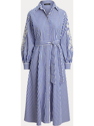 Polo Ralph Lauren Midi Καθημερινό Φόρεμα Σεμιζιέ Μπλε 200P03711001-400