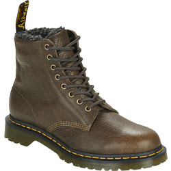 Dr. Martens 1460 Γυναικεία Αρβυλάκια Δερμάτινα Καφέ με Χοντρό Χαμηλό Τακούνι και Γούνα 31873538