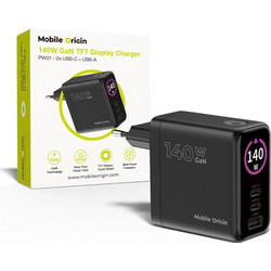 Mobile Origin PW21 Φορτιστής χωρίς Καλώδιο με Θύρα USB-A & 2 Θύρες USB-C 140W Power Delivery