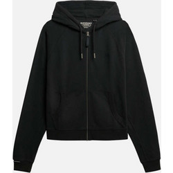 Superdry Γυναικεία Ζακέτα Φούτερ Μακριά με Κουκούλα και Φερμουάρ Μαύρη W2012543A