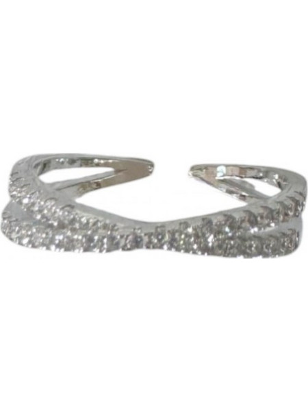 RO Accessories Γυναικείο Δαχτυλίδι Σειρέ Μισόβερο Ασημί R131