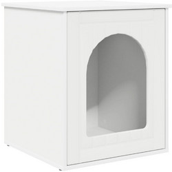 vidaXL Ξύλινo Σπιτάκι Γάτας 53x52x60cm Λευκό 8000707