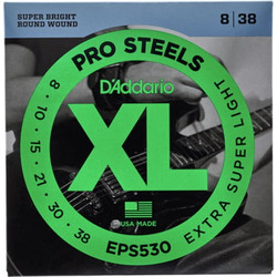 D'Addario EPS530 Σετ 6 Χορδές Ηλεκτρικής Κιθάρας Stainless Steel 8-38" Extra Light Tension
