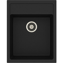 Unixton Leto-38 Ένθετος Νεροχύτης Γρανίτη Ματ Black 39x50cm