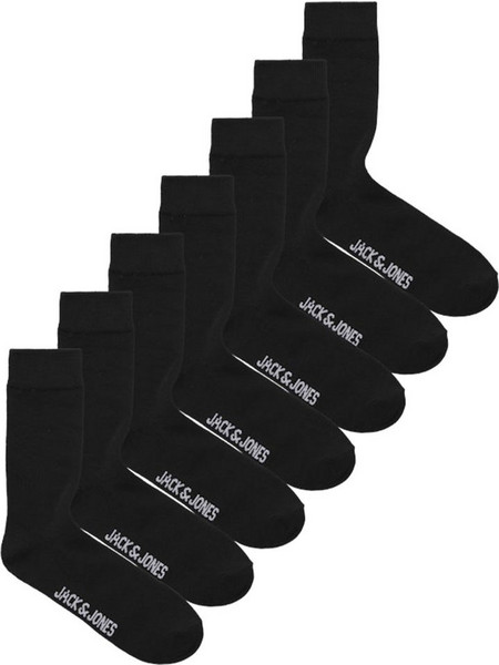 Jack & Jones Ανδρικές Κάλτσες Ψηλές Μαύρες 7Pack 12287581
