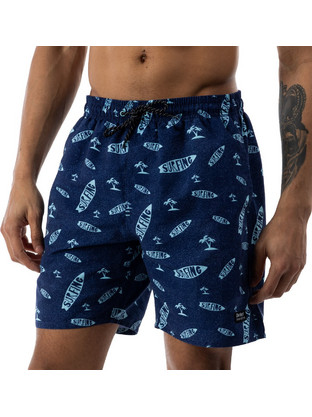 District75 Ανδρικό Μαγιό Σορτς με Σχέδια Navy Μπλε 126MSW-663-012