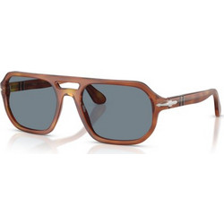 Persol PO3393S 96/56 Ανδρικά Γυαλιά Ηλίου Aviator Κοκάλινα Καφέ με Μπλε Φακό