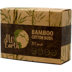Aw Earth Μπατονέτες Βαμβακερές Bamboo Μπεζ 200τμχ
