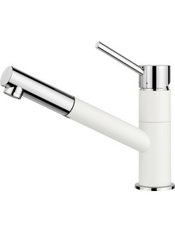 Blanco Kano-S 525040 Μπαταρία Κουζίνας Πάγκου Διπλής Παροχής Ανάμεικτη με Ντουζ Λευκή