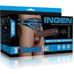 Lovetoy Ingen 9'' Enhanced Set XS/S/M Harness Strap On με Dildo 21.5cm Καφέ
