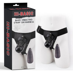 Chisa Novelties Hi Basic Harness Strap On με Dildo 19cm & Δόνηση Μαύρο