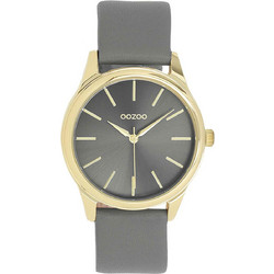 Oozoo Timepieces Γυναικείο Ρολόι με Γκρι Δερμάτινο Λουράκι C11679