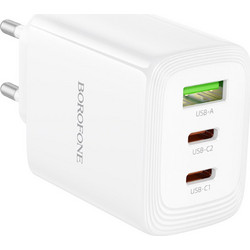 Borofone BN32 Φορτιστής χωρίς Καλώδιο με Θύρα USB-A & 2 Θύρες USB-C 65W Power Delivery