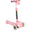 Kiddoboo E-Scooter Αναδιπλούμενο Παιδικό Πατίνι Τρίτροχο με Φωτάκια Ροζ