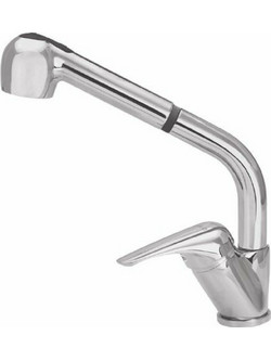 Viospiral Modea 00-02033 Μπαταρία Κουζίνας Πάγκου Διπλής Παροχής Ανάμεικτη με Ντουζ Inox