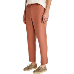 Funky Buddha Ανδρικό Παντελόνι Chino Λινό Slim Εφαρμογή Κοραλί FBM013-011-02