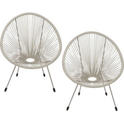 Kare Design Acapulco Πολυθρόνα Κήπου Μεταλλική Γκρι 2τμχ
