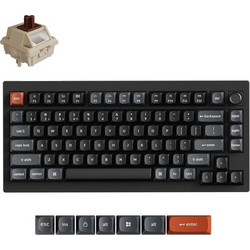 Keychron V1 Ultra 8K Ασύρματο Μηχανικό Gaming Πληκτρολόγιο TenKeyLess με Keychron Silk POM Brown Διακόπτες RGB Black