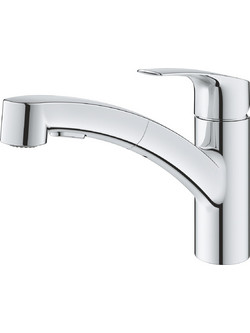 GROHE Eurosmart 30305001 Μπαταρία Κουζίνας Πάγκου Διπλής Παροχής Ανάμεικτη με Ντουζ Inox