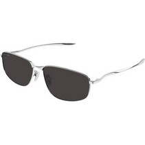 Balenciaga BB0494SA 001 Ανδρικά Γυαλιά Ηλίου Ορθογώνια Μεταλλικά Ασημί με Μαύρο Φακό