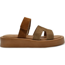 Hawkins Γυναικεία Σανδάλια Suede Καφέ 24008