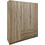 Pakoworld Τρίφυλλη Ντουλάπα Ρούχων Alvia Sonoma 150x51x180cm 383-000162