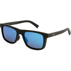 Maui Jim MJ0341S 003 Ανδρικά Γυαλιά Ηλίου Τετράγωνα Κοκάλινα Μαύρα με Μπλε Φακό