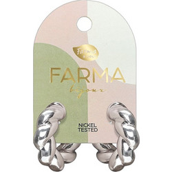 Farma Bijoux Γυναικεία Σκουλαρίκια Κρίκοι από Ορείχαλκο Ασημί BEWOW03