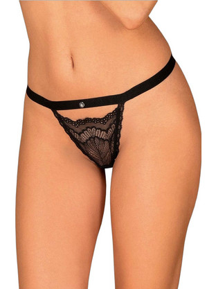 Obsessive Isabellia Γυναικείο Sexy String με Δαντέλα Μαύρο