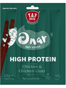 Taf Pets Onar High Protein Soft Sticks with Chicken & Chicken Liver 4x5gr