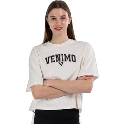 Venimo Γυναικείο Αθλητικό T-Shirt Εκρού 126WCR-768-092