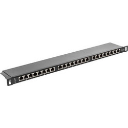 Lanberg PPS5-0024-B Patch Panel Keystone Rack 0.5U 19" 24 Θυρών Cat.5e Shielded FTP
