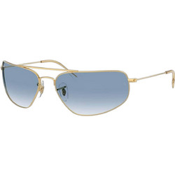 Ray-Ban RB3780 0013F Ανδρικά Γυαλιά Ηλίου Μάσκα Μεταλλικά Χρυσά με Μπλε Φακό