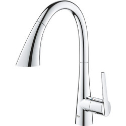 GROHE Zedra 32294002 Μπαταρία Κουζίνας Πάγκου Διπλής Παροχής Ανάμεικτη με Ντουζ Inox