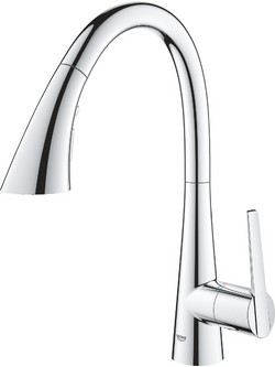 GROHE Zedra 32294002 Μπαταρία Κουζίνας Πάγκου Διπλής Παροχής Ανάμεικτη με Ντουζ Inox