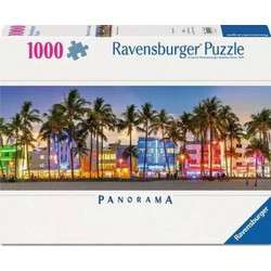 Puzzle Ravensburger Night Glow on Ocean Drive Panorama 1000 Κομμάτια