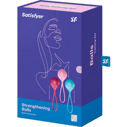 Satisfyer Strengthening Training Σετ Κολπικές Μπάλες Μπλε Κόκκινες Ροζ 3τμχ