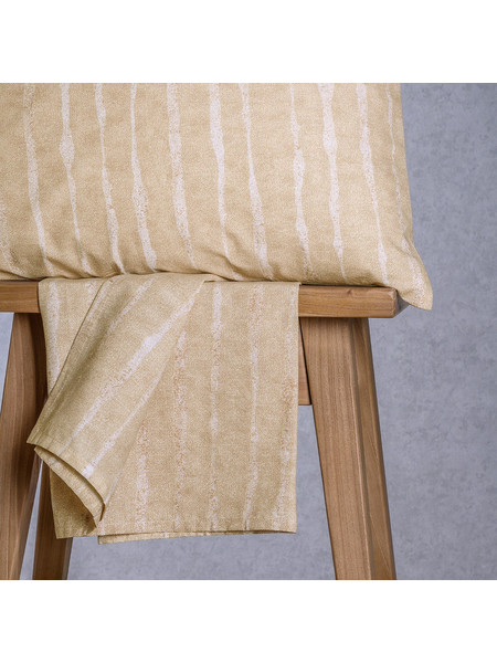 Melinen Σετ Σεντόνια Υπέρδιπλα με Λάστιχο 160x200+32 Casual Line Mini Kai Beige