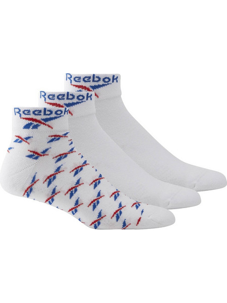 Reebok Ανδρικές Κάλτσες Κοντές με Σχέδια Λευκές 3Pack GD1030