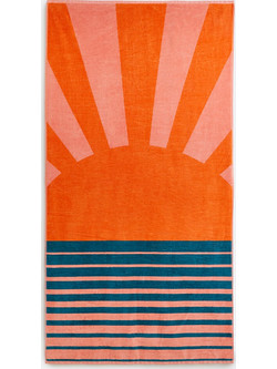 La Redoute Listrado Πετσέτα Θαλάσσης Πορτοκαλί 90x175cm 351275877